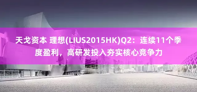 天戈资本 理想(LIUS2015HK)Q2：连续11个季度盈利，高研发投入夯实核心竞争力